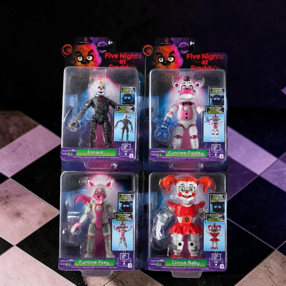 4 FNAF Sister Action Figure Set Jazwares Funtime Freddy Foxy Baby Ennard